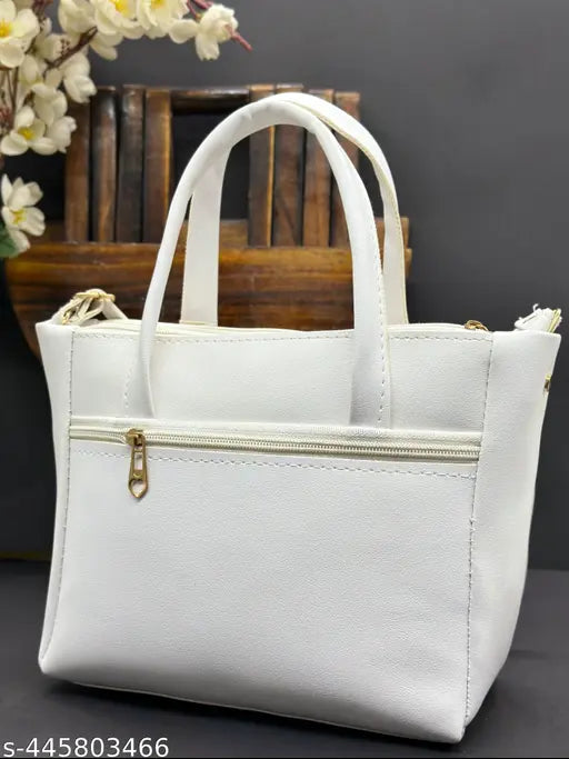 WHITE SLING BAGS IN 4 COMPARTMENT WITH 2 BELT