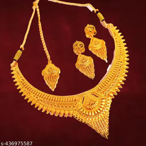 Daily wear Necklace With Earrings And Maangtika Jewellery Set