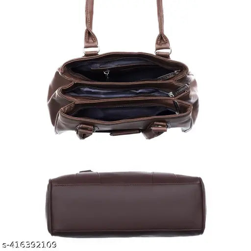 Attractive Brown Faux leather office casual formal Trendy handbags/Women handbags