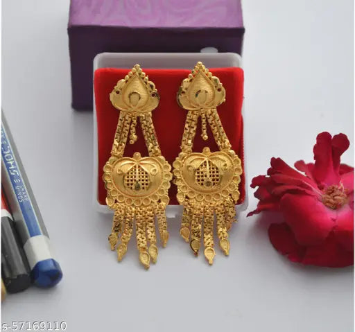 Beautiful golden earrings for women