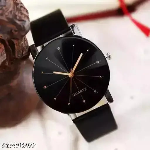 New Diamond Cut Glass Leather belt watch For Women
