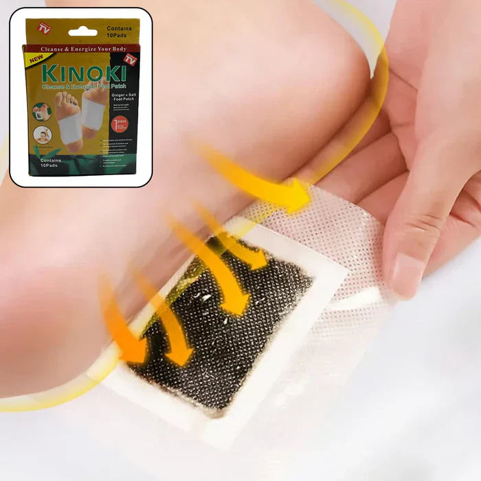 Kinoki Detox Foot Pads – Natural Foot Pain Relief Patches (10 Pack)