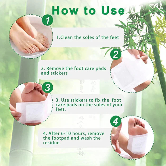 Kinoki Detox Foot Pads – Natural Foot Pain Relief Patches (10 Pack)