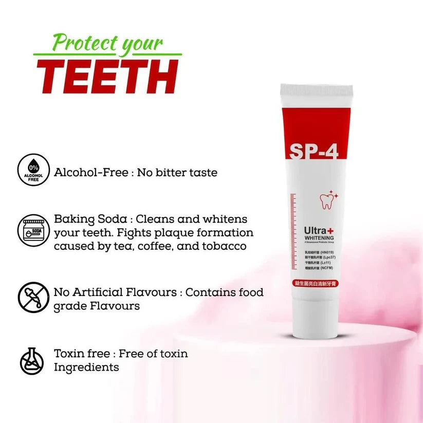 🦷 SP4 Ultra Whitening Probiotic Toothpaste – Fresh & Clean Oral Care