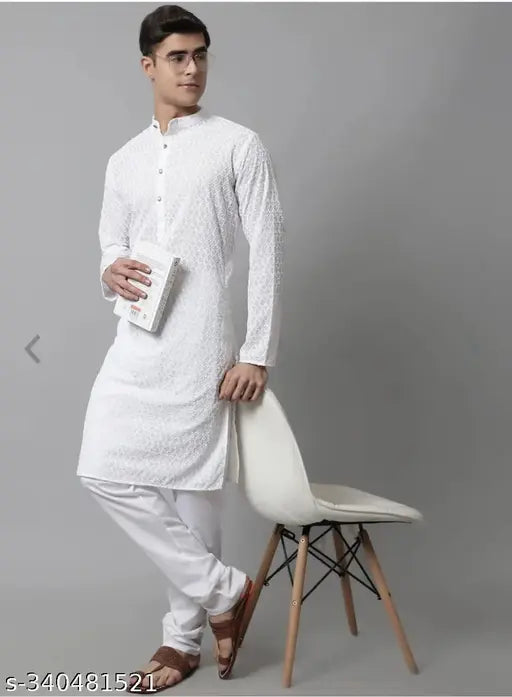 Chikankari Kurta Pyjama for Party